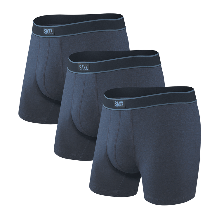 Saxx Mens Daytripper 3 Pack Boxer Briefs Apparel SAXX Small Navy