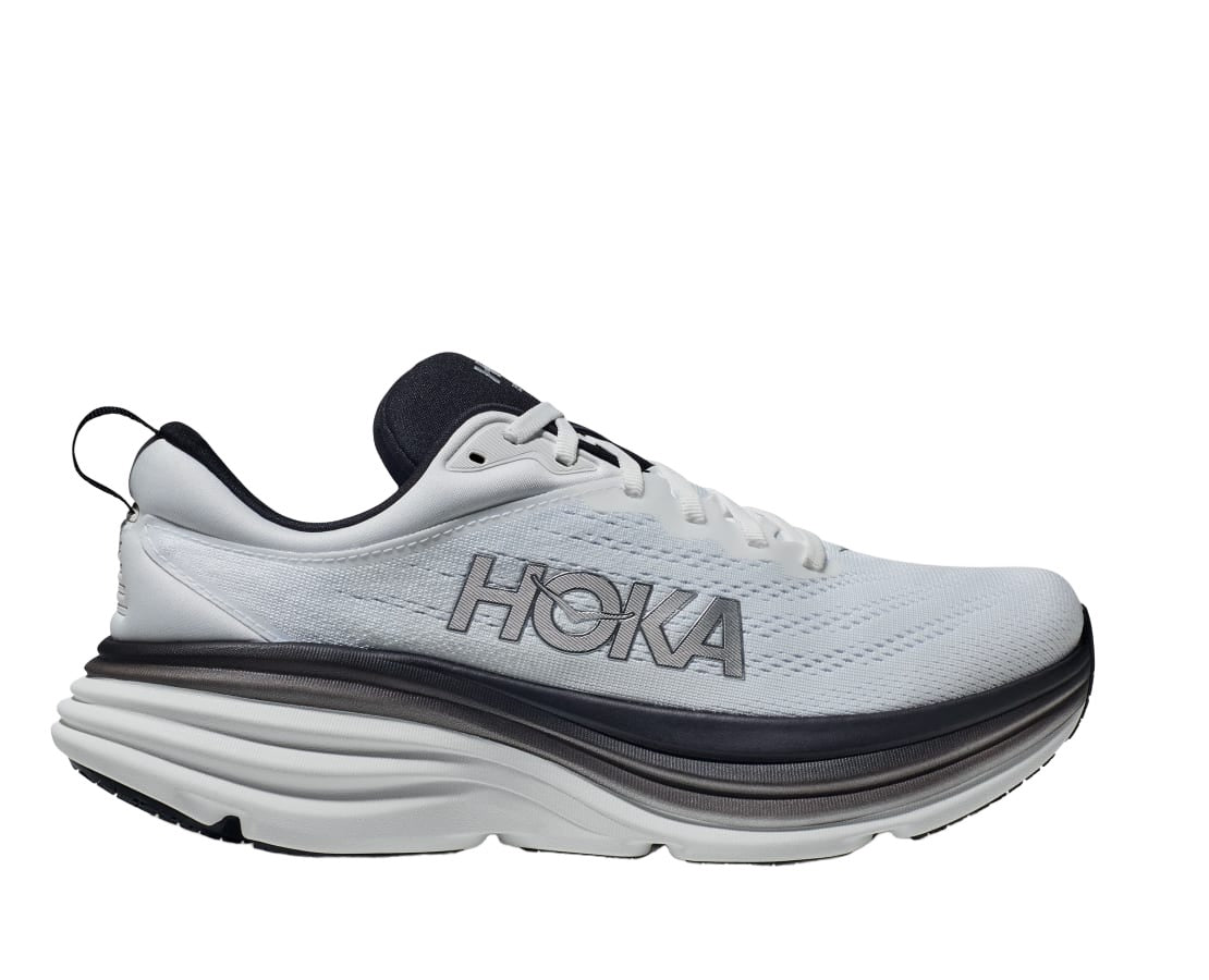 Hoka Men's Bondi 8 Footwear Hoka One One White/Black-WBLC 8.5 Medium
