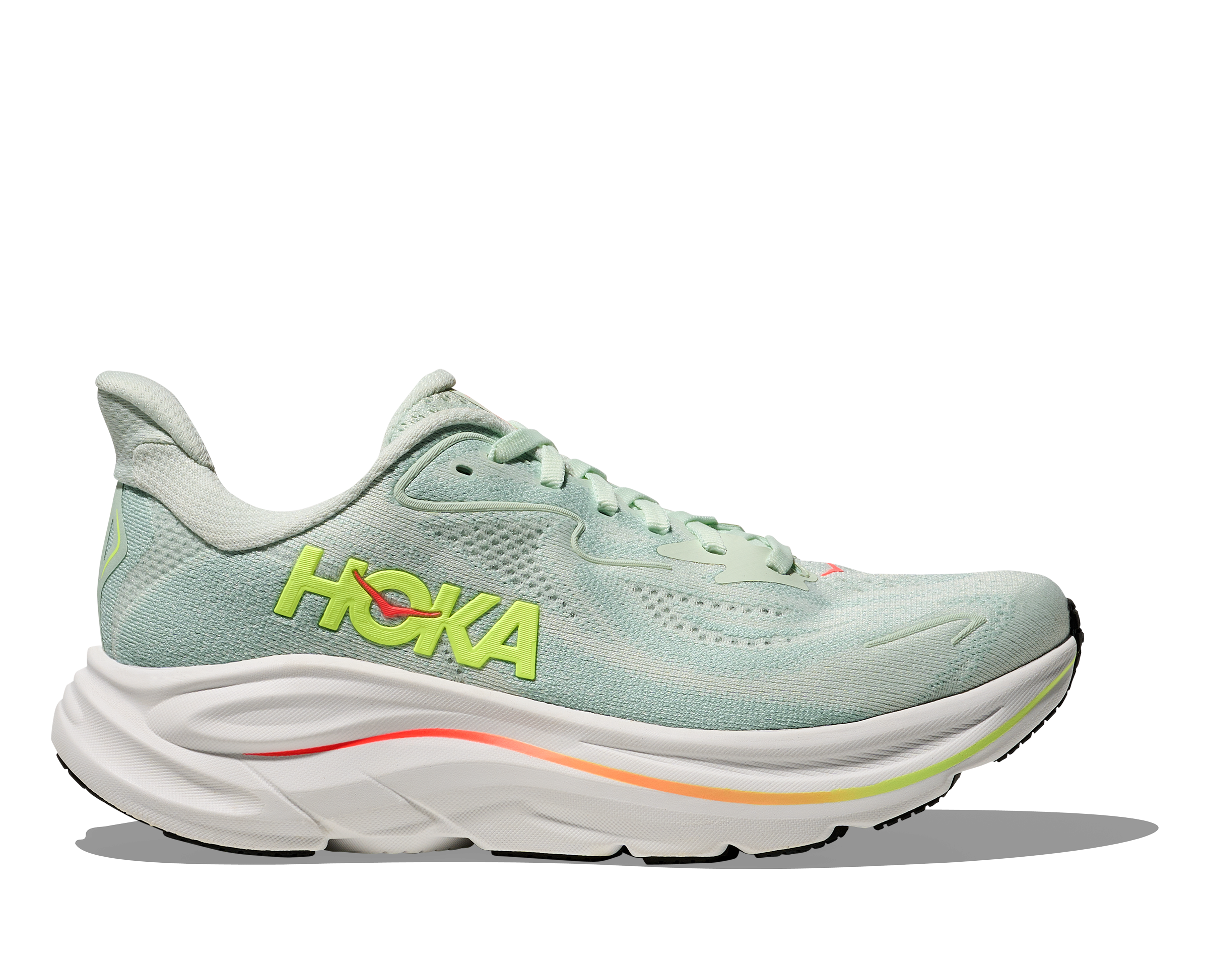 Hoka Women's Clifton 10 Footwear Hoka One One Sea Glass/Neon Flame-SLSSN 5.5 Medium-B