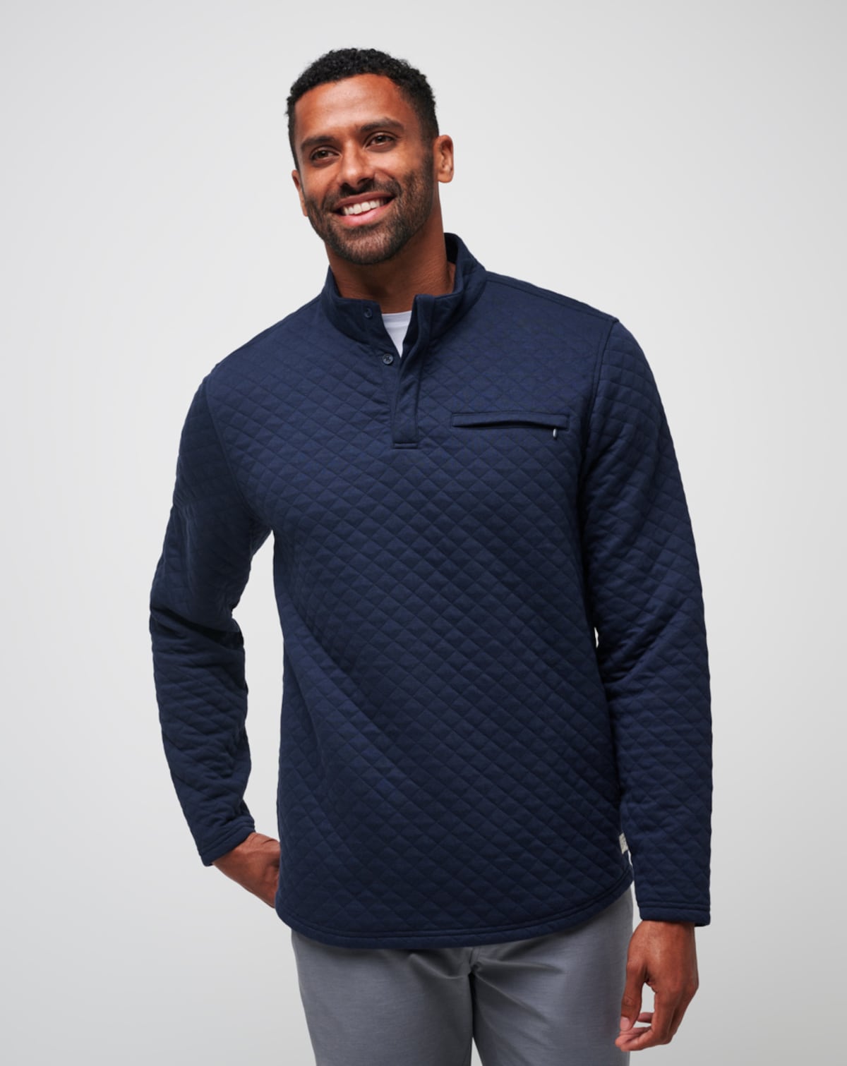 TravisMathew Men's Transatlantic Quarter Zip Apparel TravisMathew Total Eclipse Small 