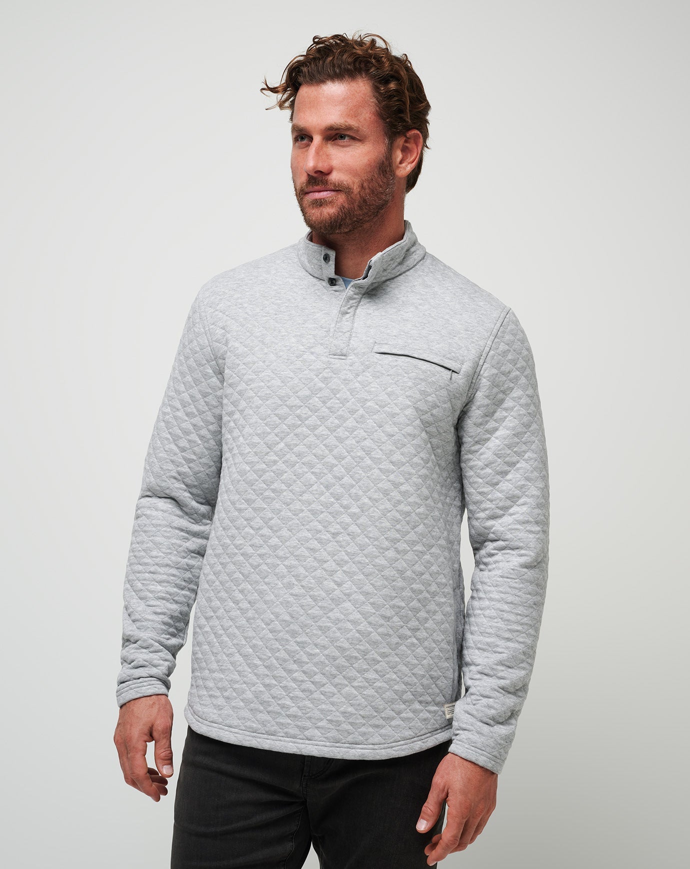 TravisMathew Men's Transatlantic Quarter Zip Apparel TravisMathew Heather Light Grey Small