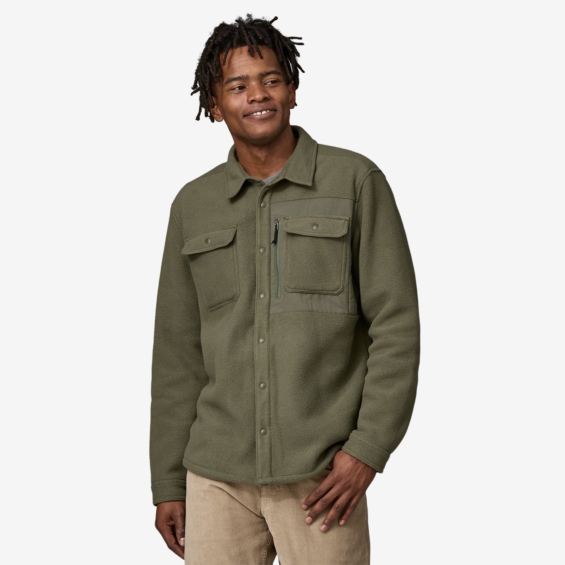 Patagonia Men's Synchilla® Fleece Shirt Jacket Apparel Patagonia Basin Green-BSNG Small 