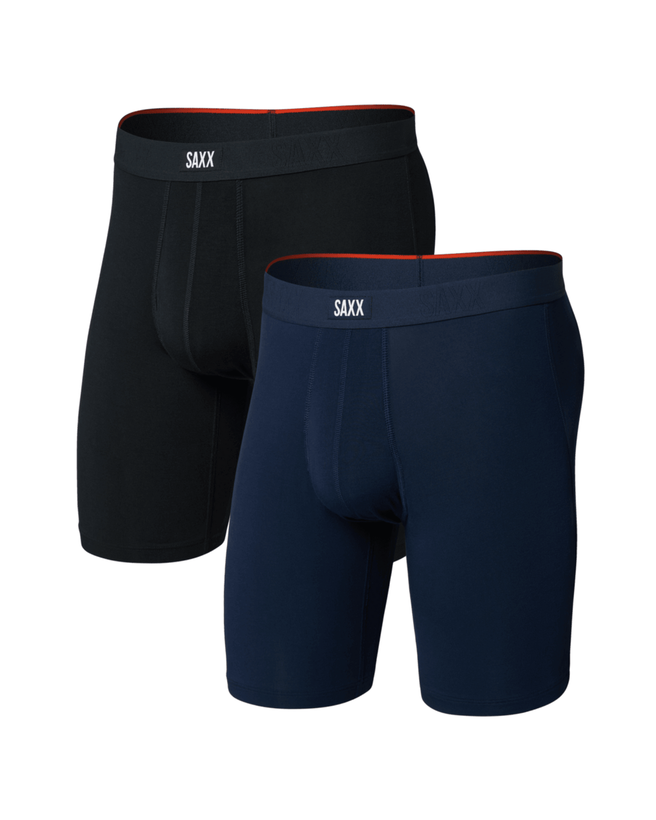 Saxx Men's Vibe Xtra Soft Comfort Long Boxer Brief 8" (2 Pack)