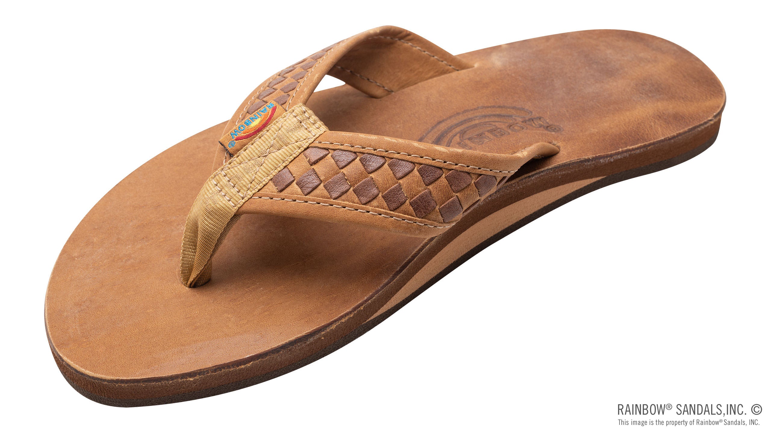 Rainbow Mens Luxury Leather The Bentley Single Layer Arch Hand Woven Strap Footwear Rainbow Sandals Small 7.5-8.5 Buckskin 