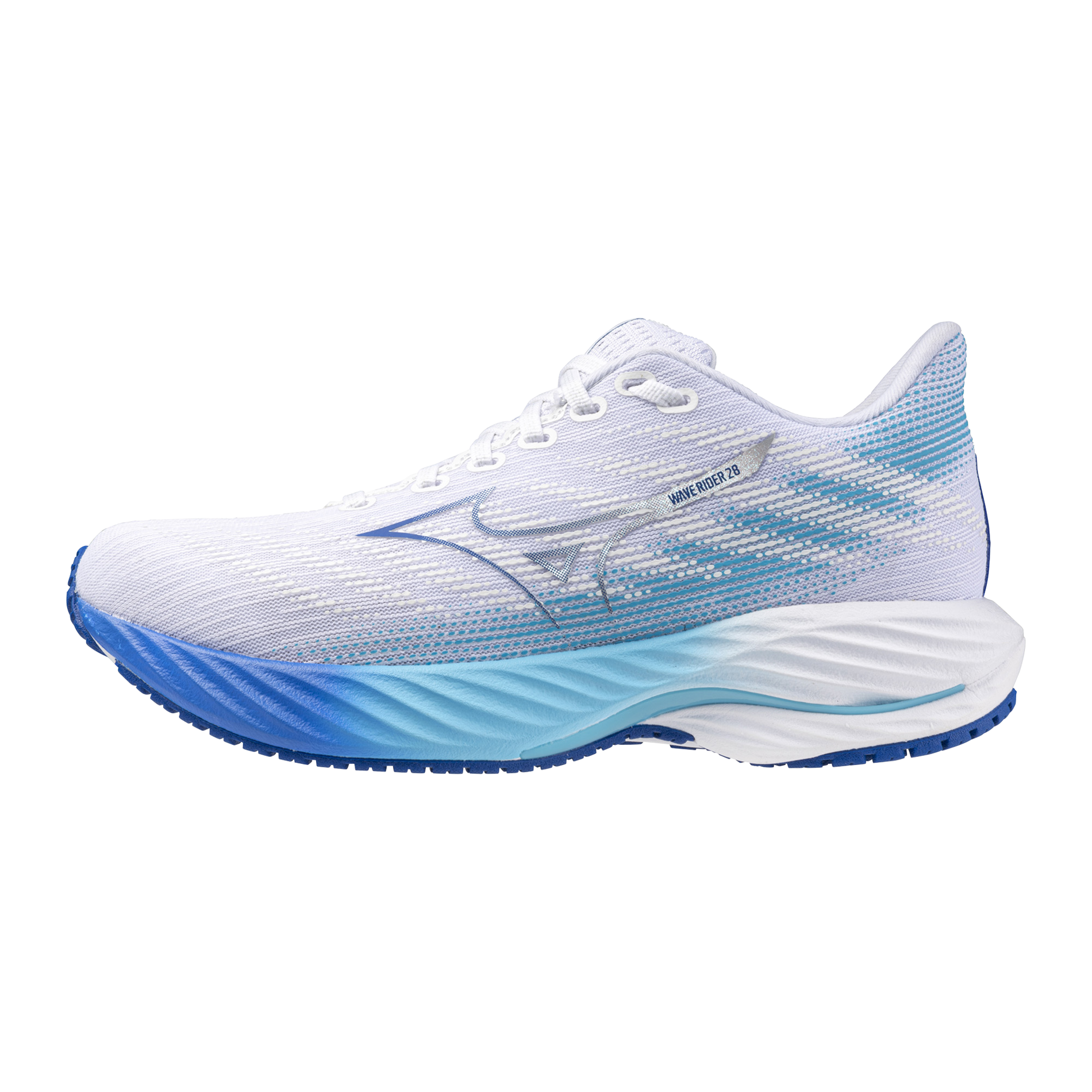 Mizuno Women's Wave Rider 28 Footwear Mizuno White-Mugen-Blue-00Un 6 Medium-B