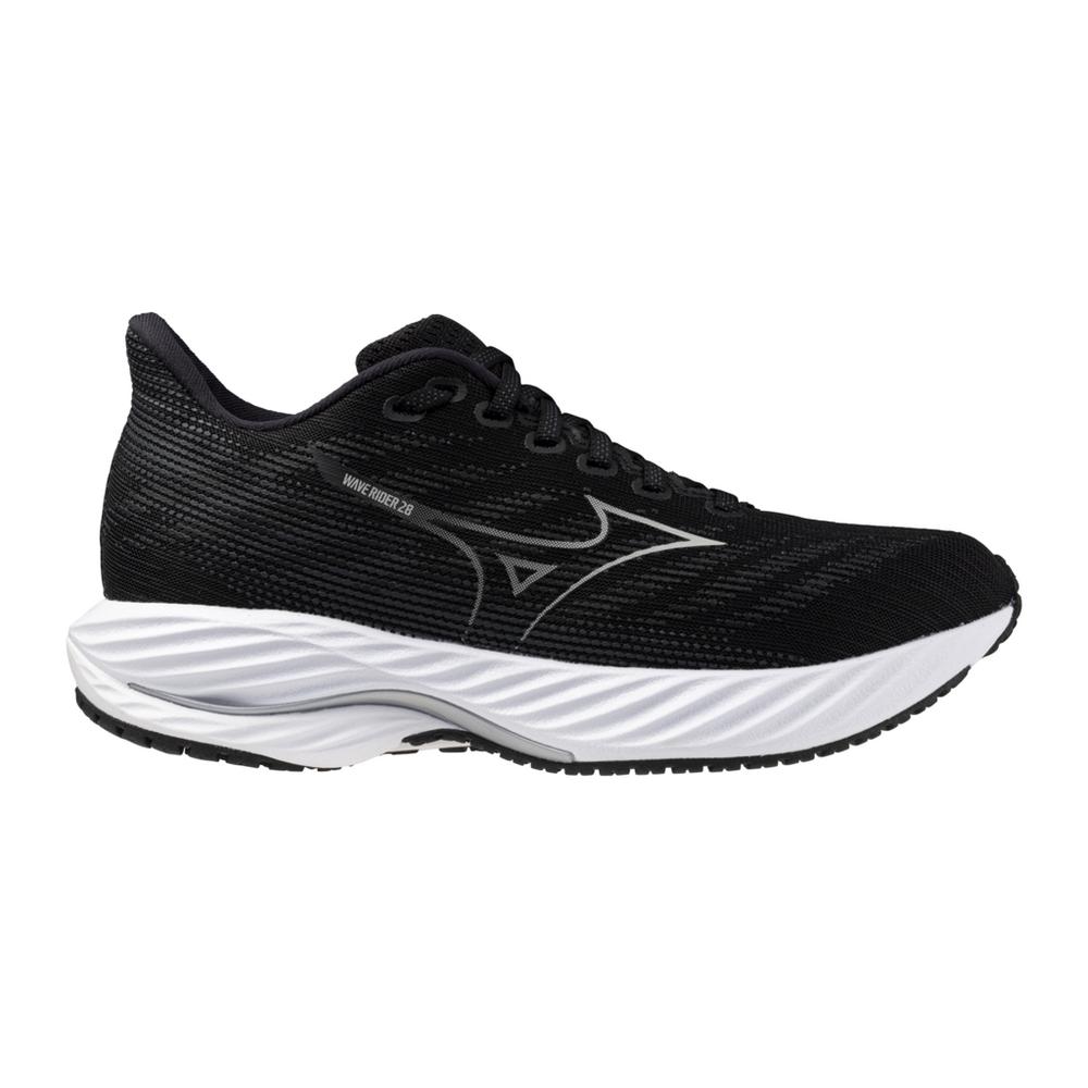 Mizuno Women's Wave Rider 28 Footwear Mizuno Black/Harbor Mist-90HM 6 Medium-B