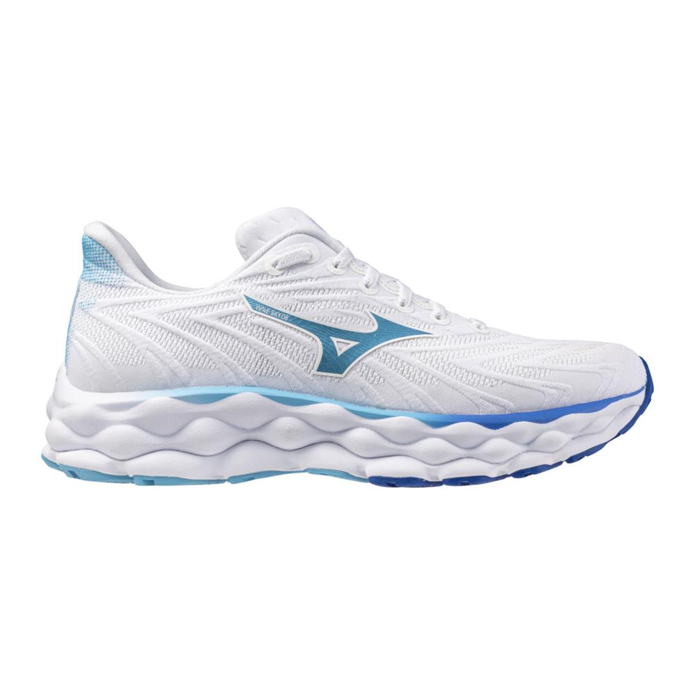 Mizuno Women's Wave Sky 8 Footwear Mizuno White/Mercury Blue-00MR 6 