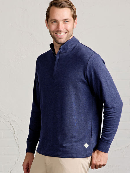 Tasc Men's Stadium French Terry Quarter Zip Apparel Tasc Classic Navy Heather-417 Small