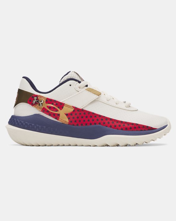 Under Armour Boys' Harper 10 Turf Jr. USA Footwear Under Armour Stone/Flawless/Midnight Navy-279 1