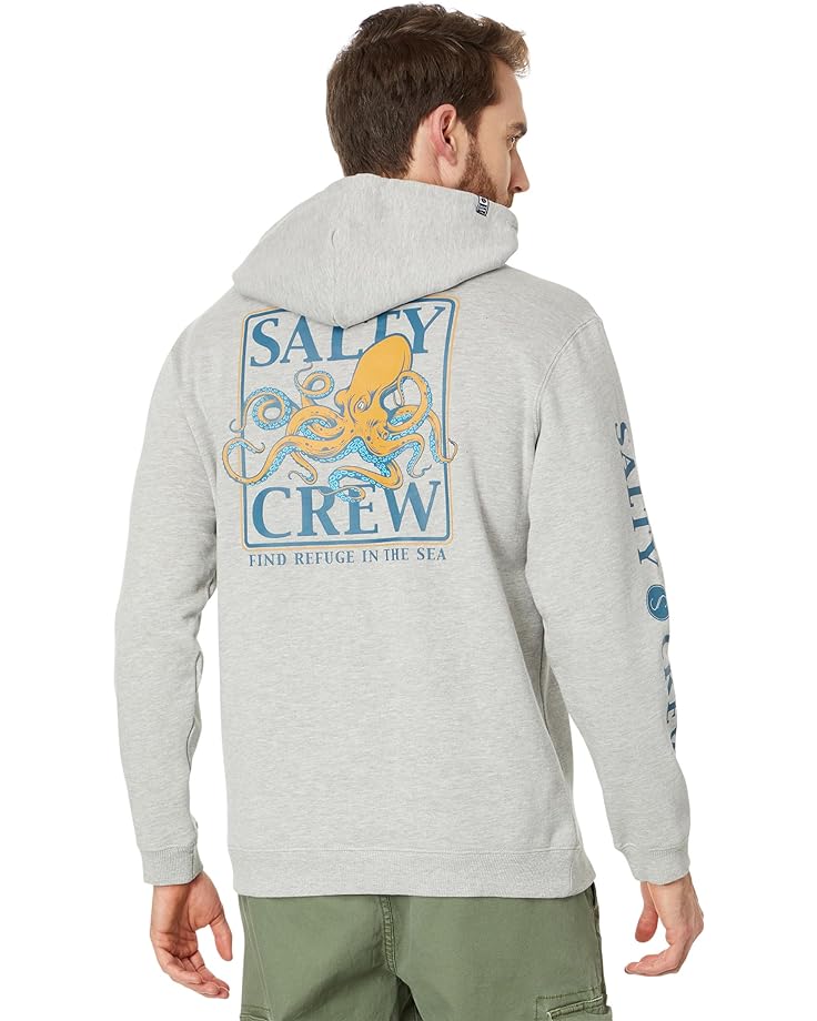 Salty Crew Mens Ink Slinger Hooded Fleece Sweatshirt Apparel Salty Crew Grey Heather Small 