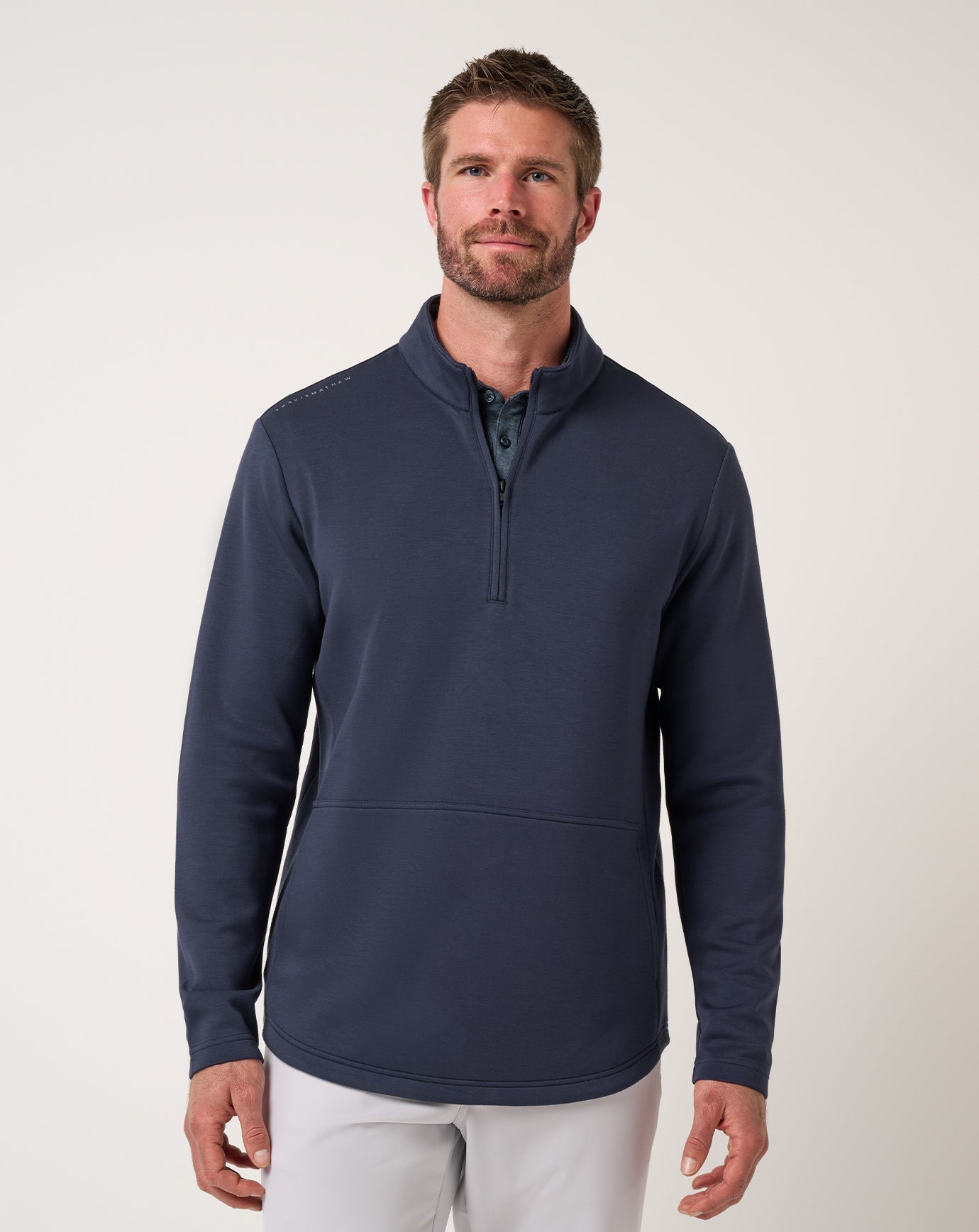 TravisMathew Men's Fibercloud Quarter Zip Apparel TravisMathew Total Eclipse Small