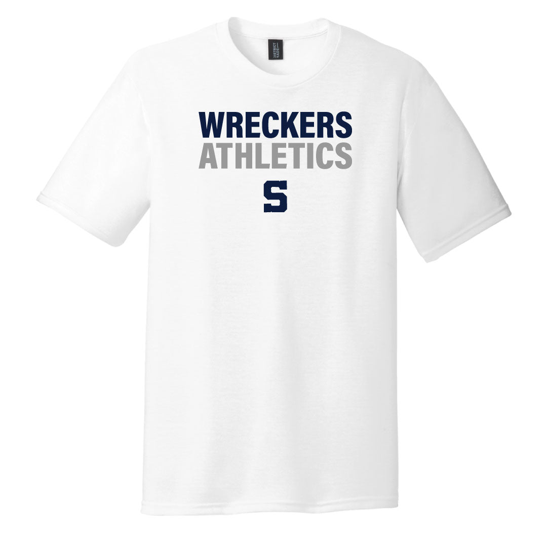 Staples Athletics Wreckers Cotton Blend Tee Logowear Staples Athletics White Adult XS