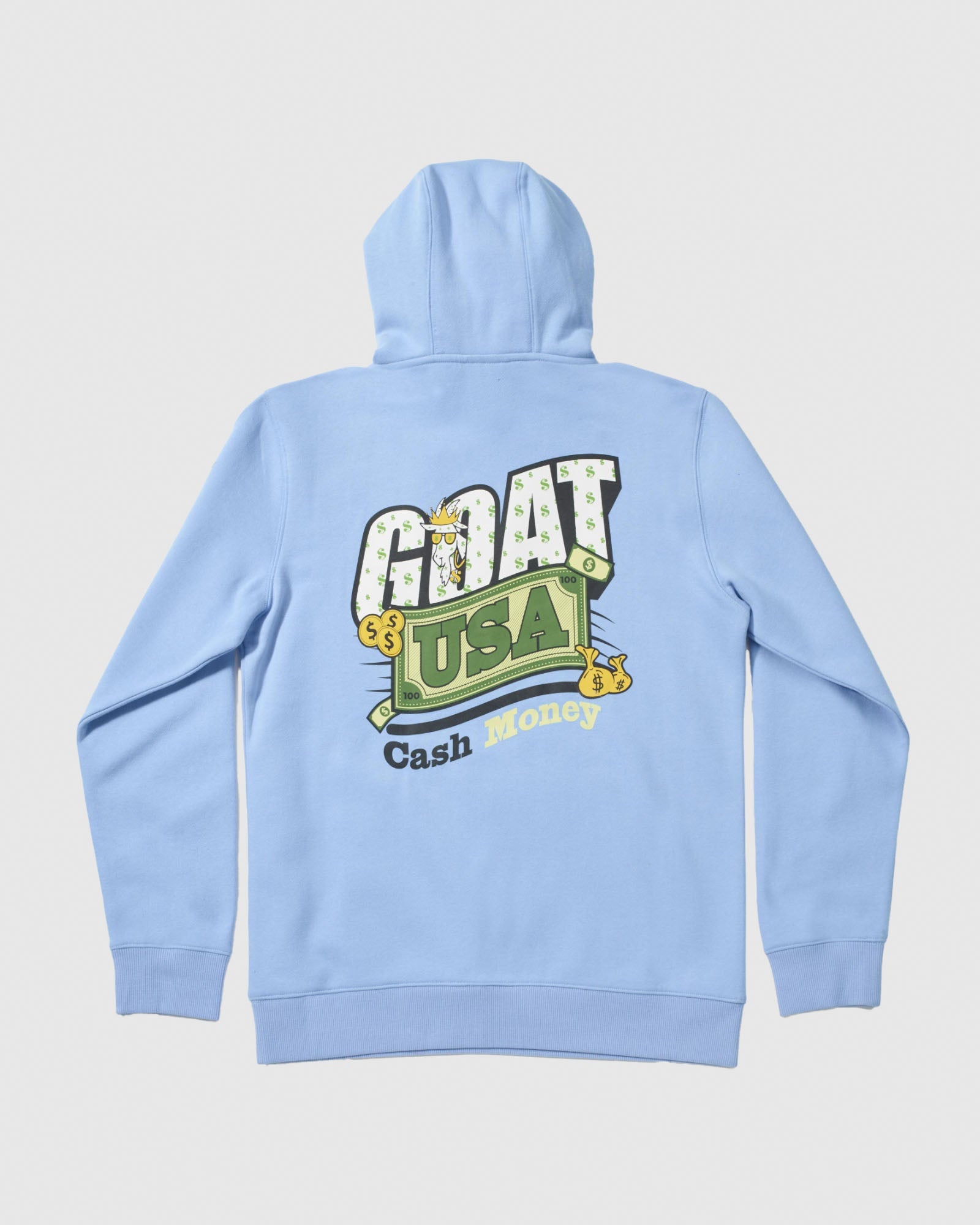 Goat Usa Cash Money Hooded Sweatshirt Apparel Goat USA Carolina Blue Youth Small 