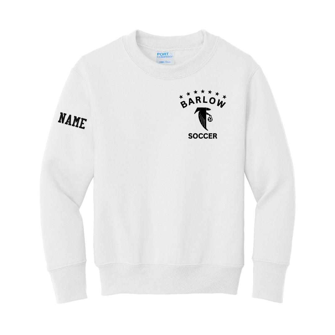 Barlow Boys Soccer Youth Crewneck Logowear Barlow Boys Soccer White Youth XS 