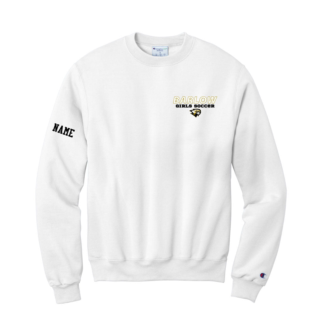 Barlow Girls Soccer Champion Crewneck Logowear Barlow Girls Soccer White Adult S 