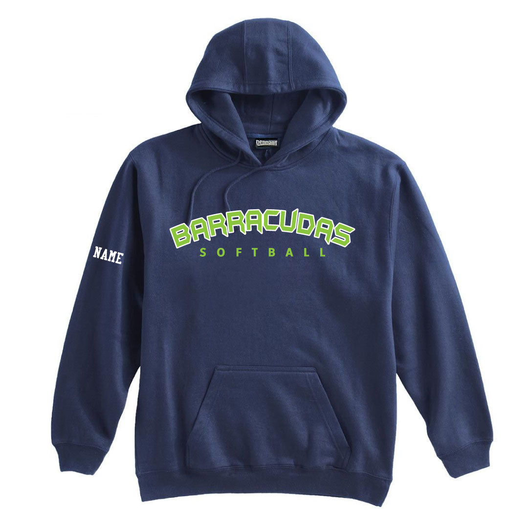 Barracudas Softball Hooded Sweatshirt Logowear Barracudas Wordmark Varsity Navy Youth M