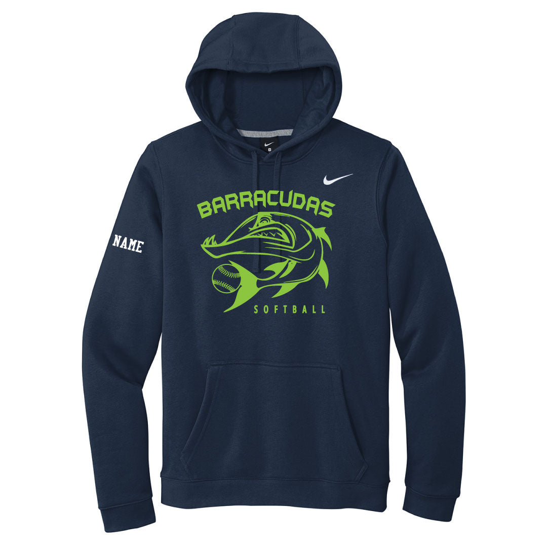 Barracudas Softball Nike Hooded Sweatshirt Logowear Barracudas Barracuda Navy Adult S