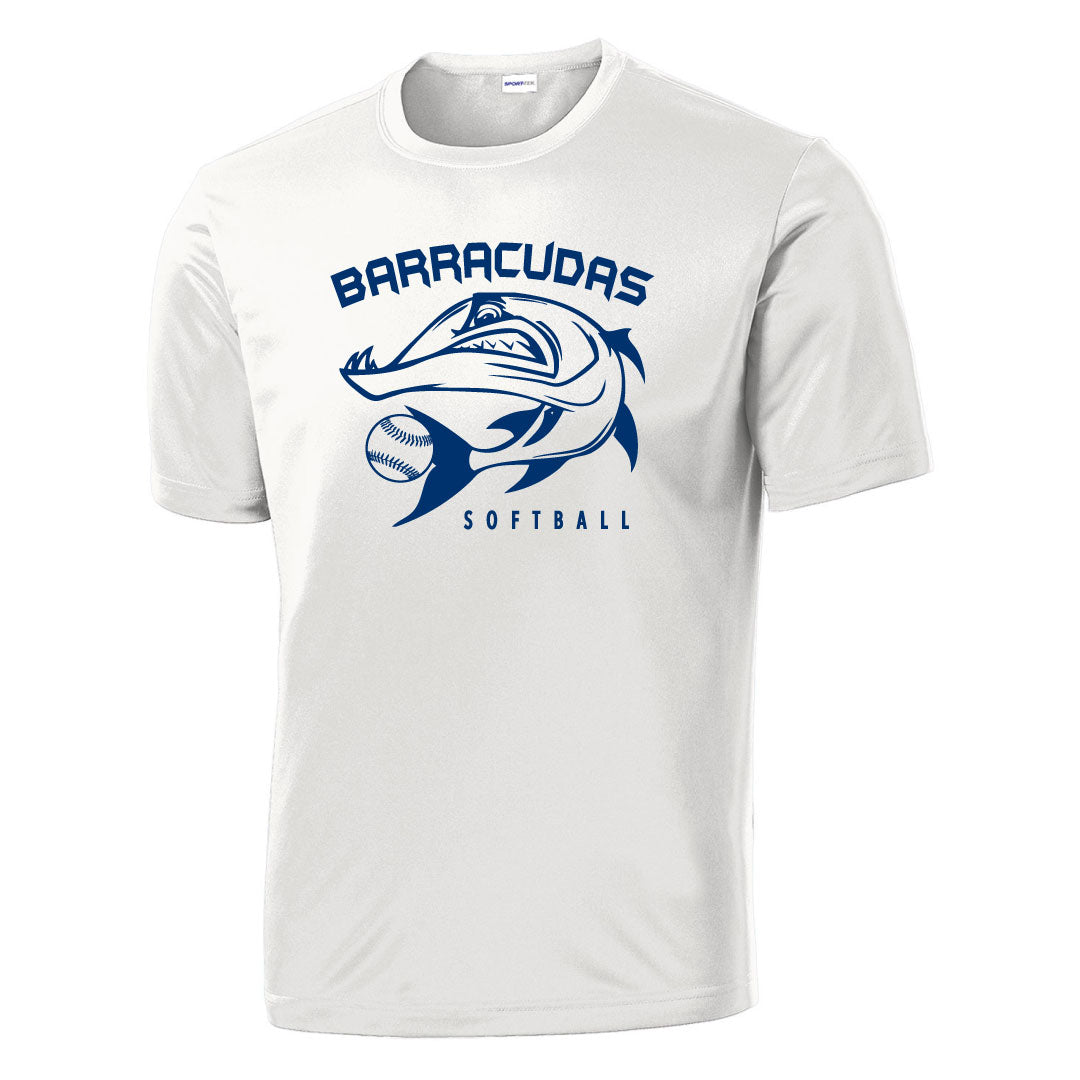 Barracudas Softball Performance Tee Logowear Barracudas Barracuda White Youth M