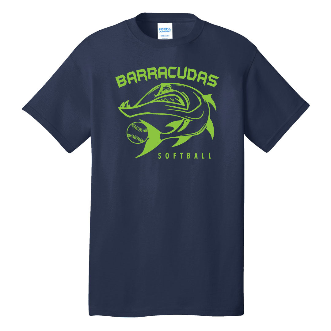 Barracudas Softball Cotton Tee Logowear Barracudas Barracuda Navy Youth M