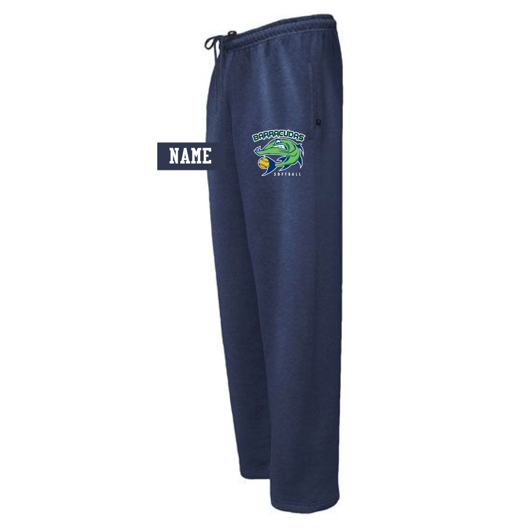 Barracudas Softball Open Bottom Sweatpants Logowear Barracudas Navy Youth M