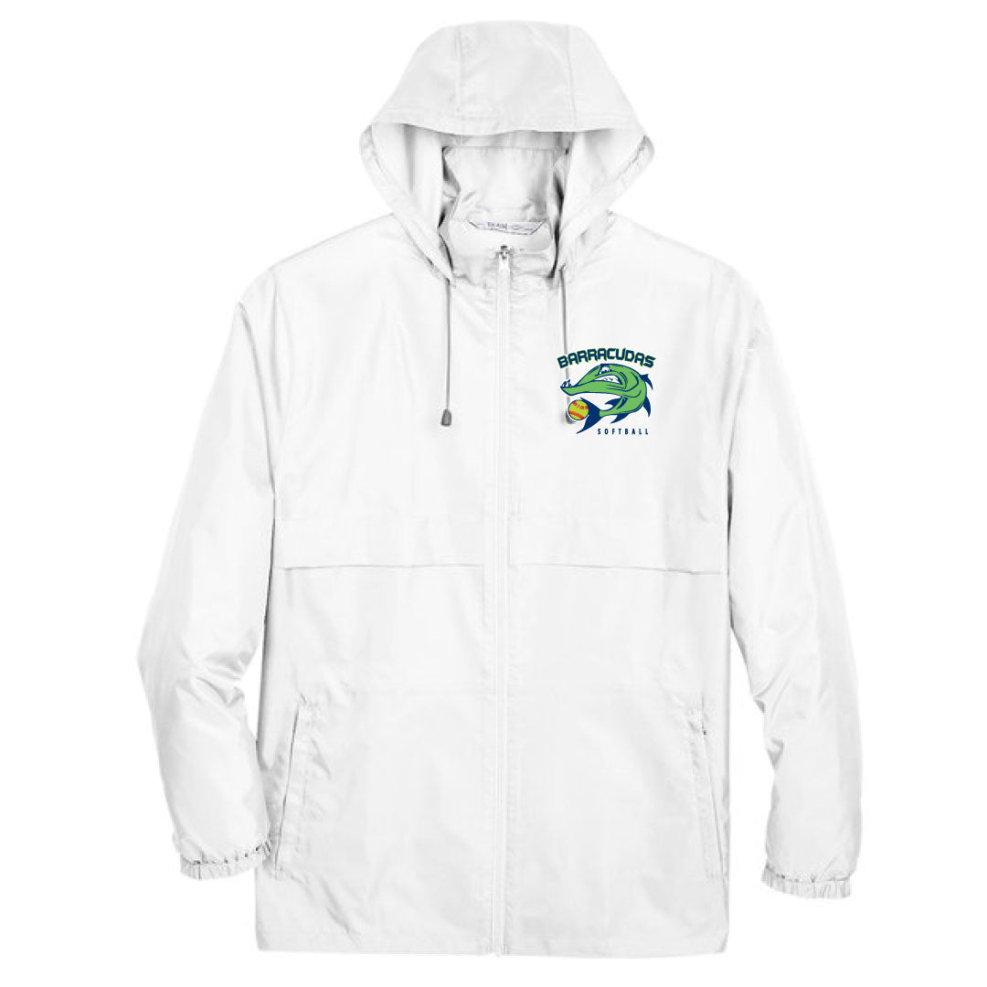 Barracudas Softball Lightweight Rain Jacket Logowear Barracudas White Adult XS