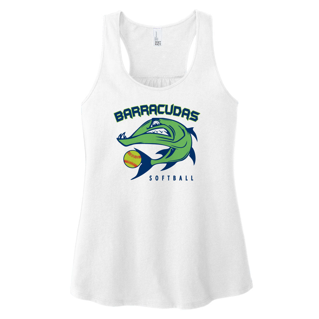 Barracudas Softball Ladies Tank Logowear Barracudas White Girls M