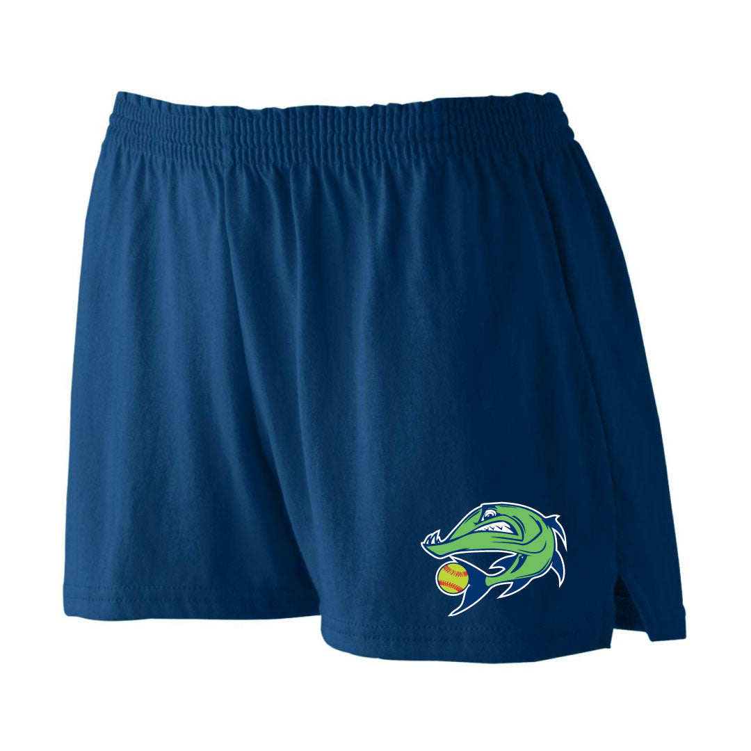 Barracudas Softball Jersey Knit Shorts Logowear Barracudas Navy Girls M