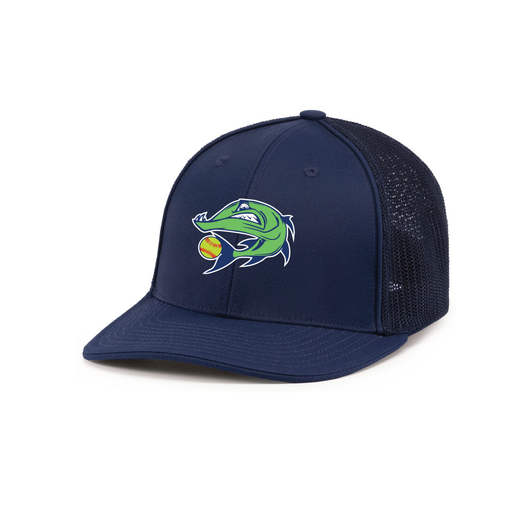 Barracudas Softball Trucker PacFlex Cap Logowear Barracudas Navy/Navy XS (6 3/8 - 6 7/8)