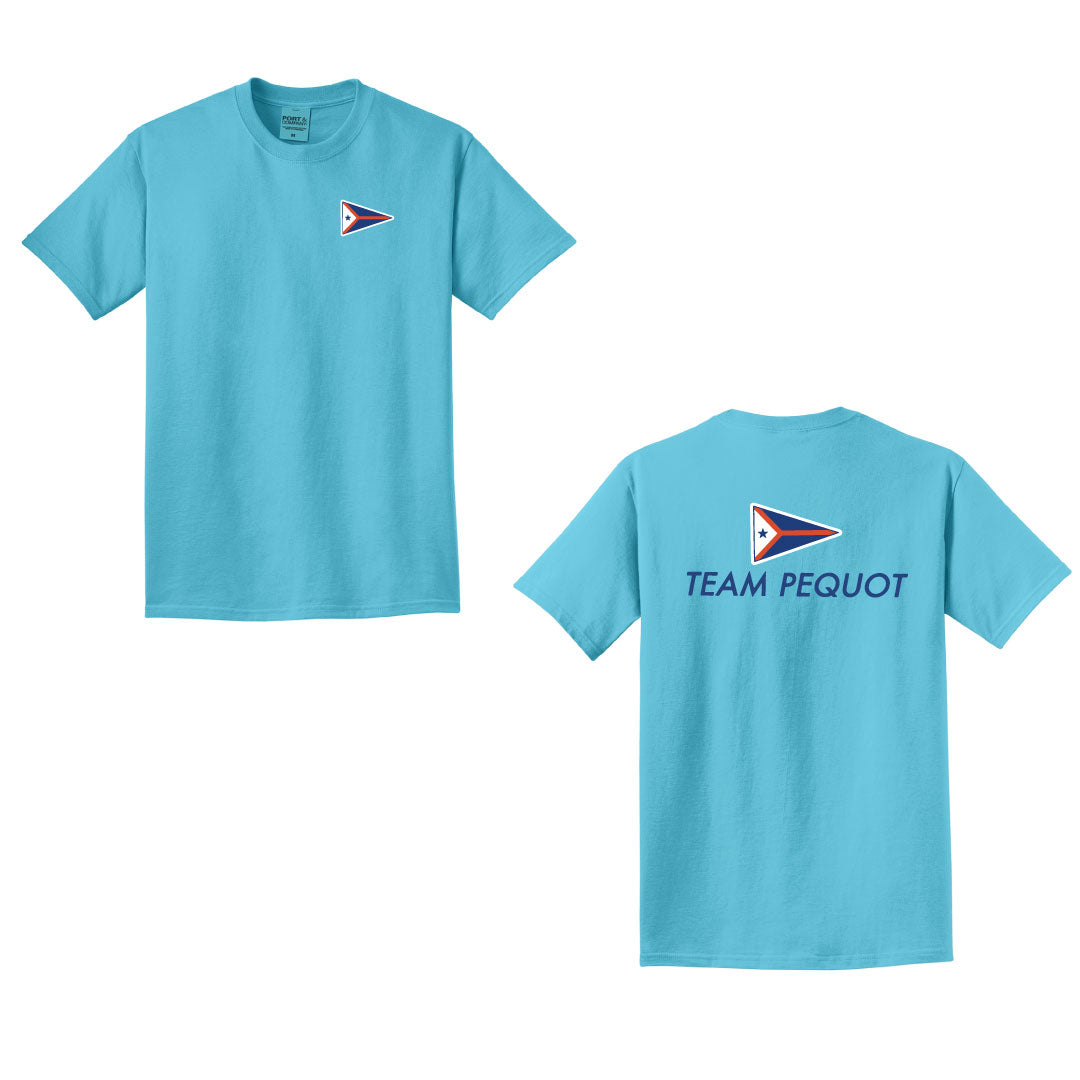PYC Beach Washed Cotton Short Sleeve Logowear Pequot Yacht Club Tidal Wave Adult S