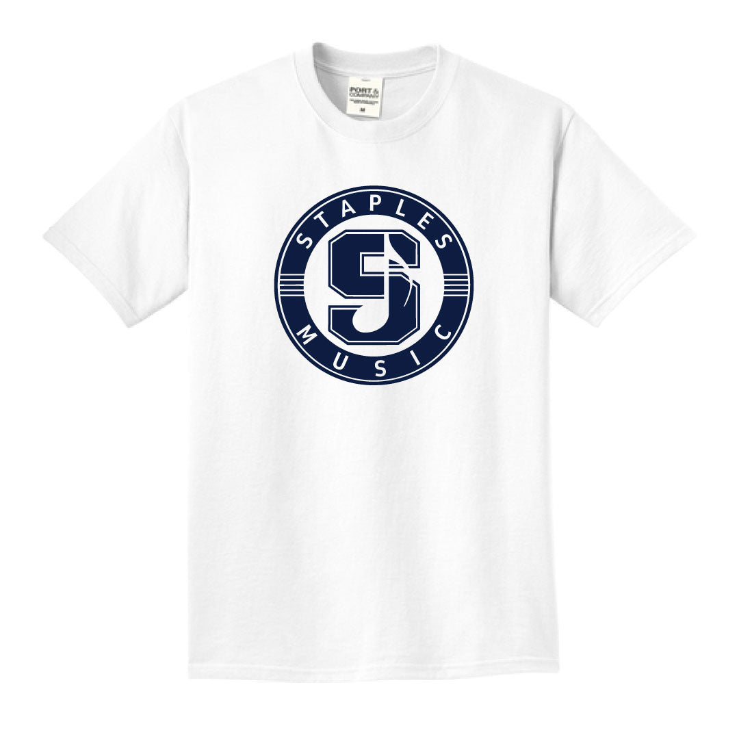 Staples Music Beach Washed Cotton Short Sleeve Logowear Staples Music White Adult S