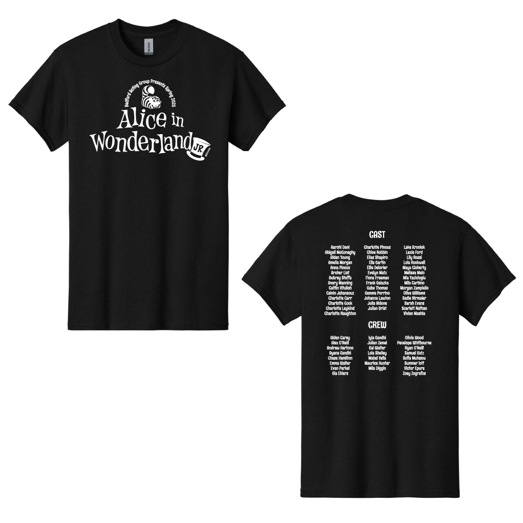 B.A.G. Presents Alice In Wonderland Cotton Short Sleeve Logowear B.A.G Presents Alice In Wonderland Black Youth S