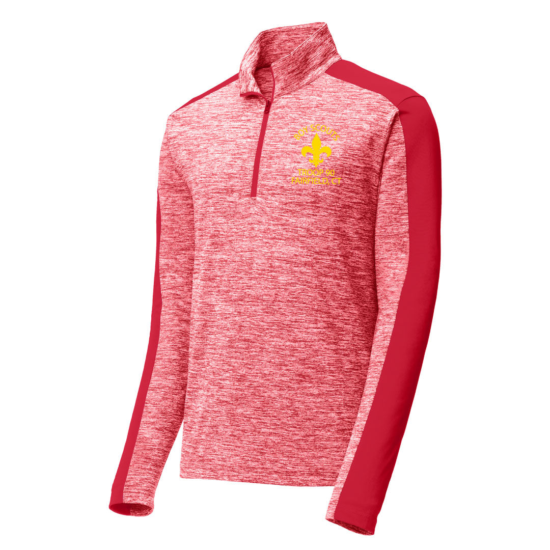 BSA Troop 90 Electric Heather Colorblock 1/4-Zip Pullover Logowear BSA Troop 90 Adult XS  