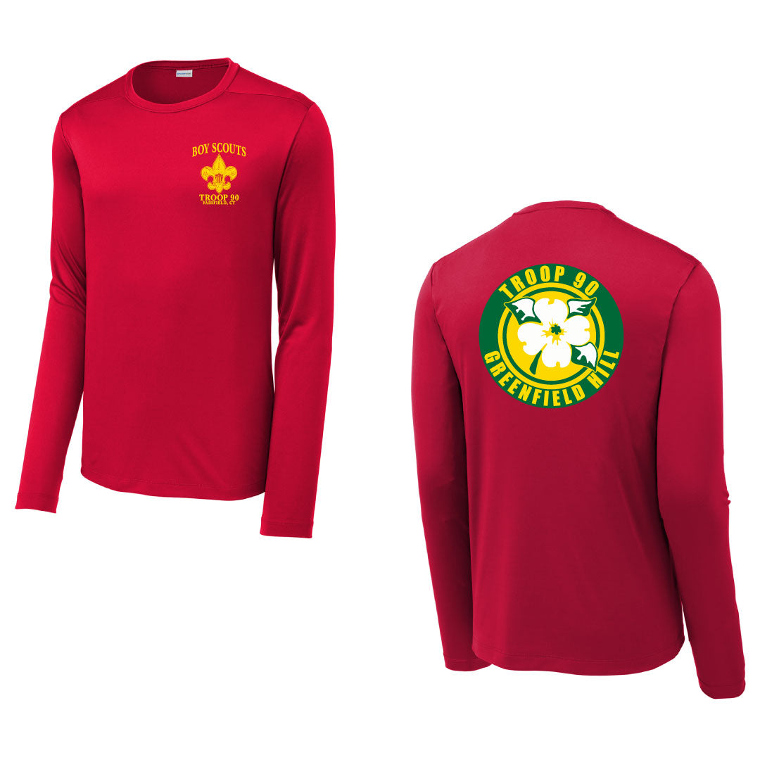 BSA Troop 90 Posi-UV ® Pro Long Sleeve Tee Logowear BSA Troop 90 Youth S  