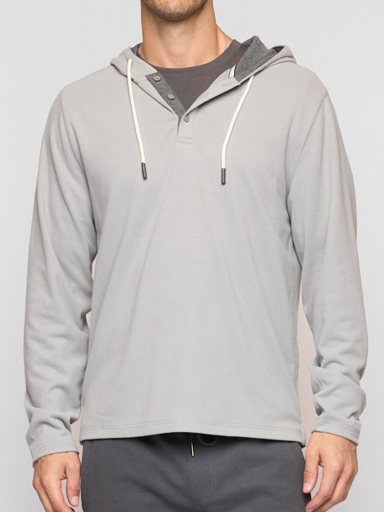 Fundamental Coast Men's Lido Henley Hoodie Apparel Fundamental Coast Pewter Small