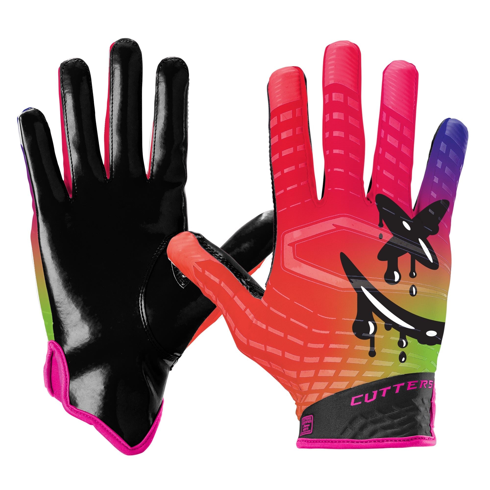 Cutters Youth Rev 5.0 LE Receiver Gloves Accessories United Sports Brands Drip Face XSmall 
