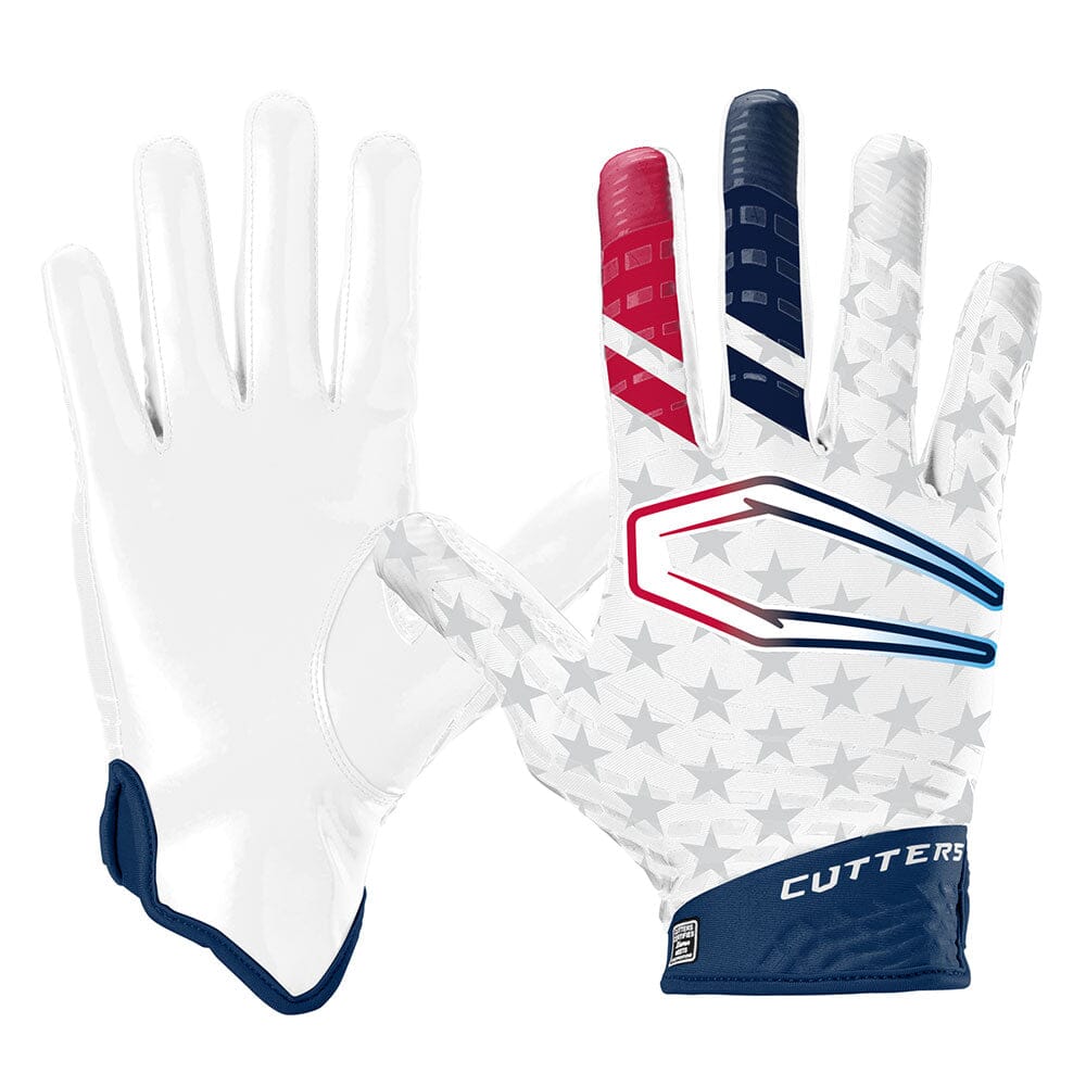 Cutters Youth Rev 5.0 LE Receiver Gloves Accessories United Sports Brands Stars and Stripes XSmall 
