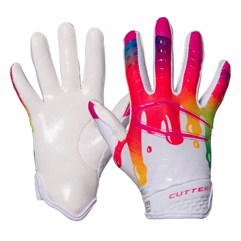 Cutters Youth Rev 5.0 LE Receiver Gloves Accessories United Sports Brands White/Multi Drip XSmall