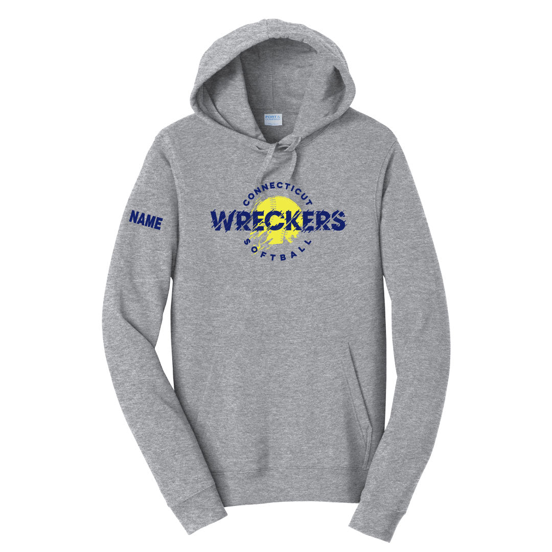 CT Wreckers Softball Hooded Sweatshirt Logowear CT Wreckers Grey Adult XS