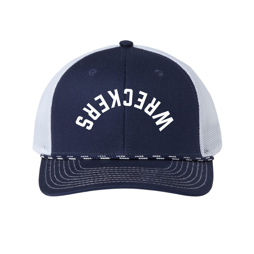 CT Wreckers Softball Rope Trucker Hat-UPSIDEDOWN Logowear CT Wreckers Navy/White