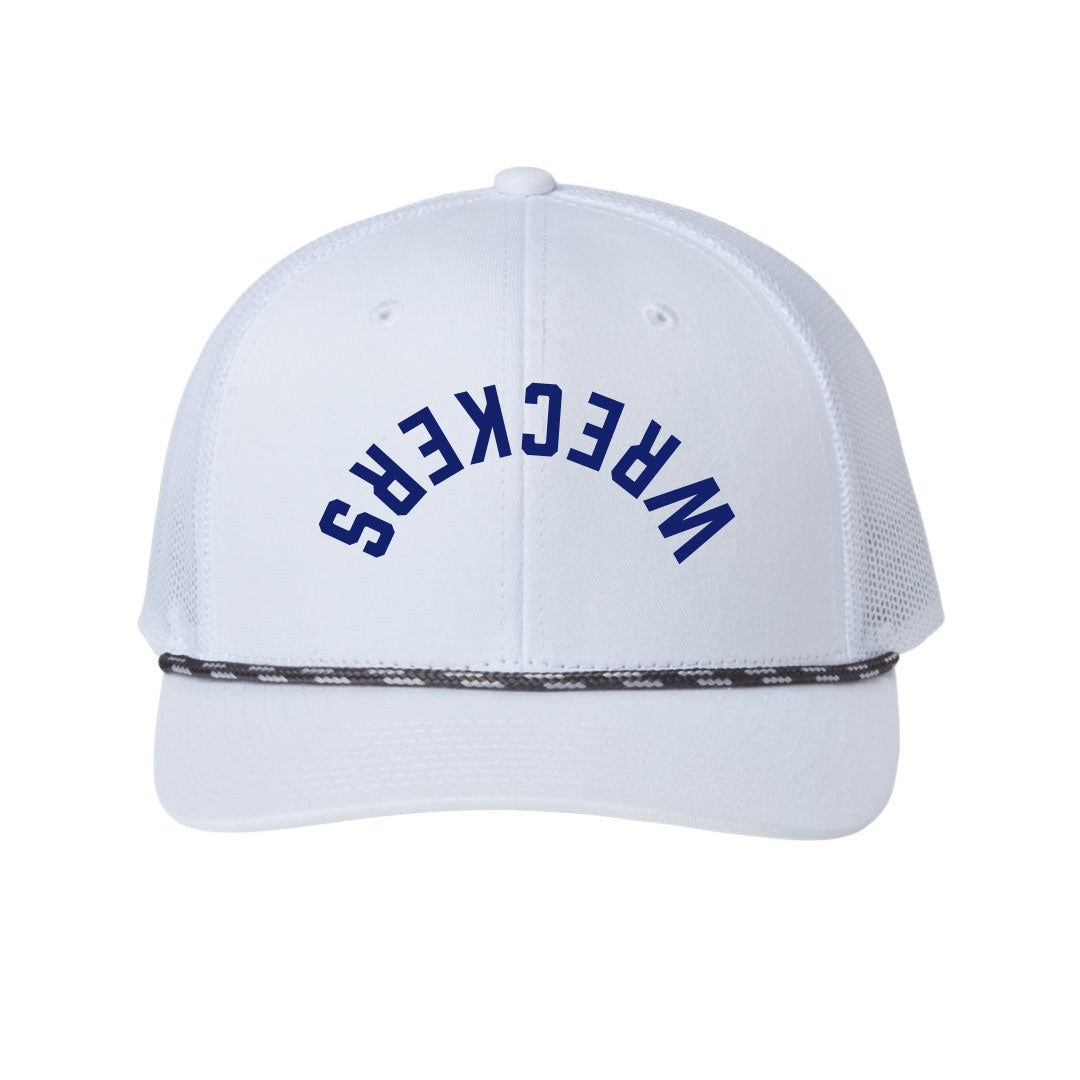 CT Wreckers Softball Rope Trucker Hat-UPSIDEDOWN Logowear CT Wreckers White/White