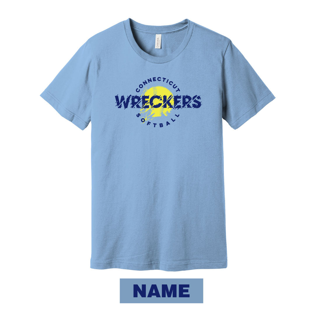 CT Wreckers Softball Tri Blend Cotton Tee Logowear CT Wreckers Lt blue Youth S