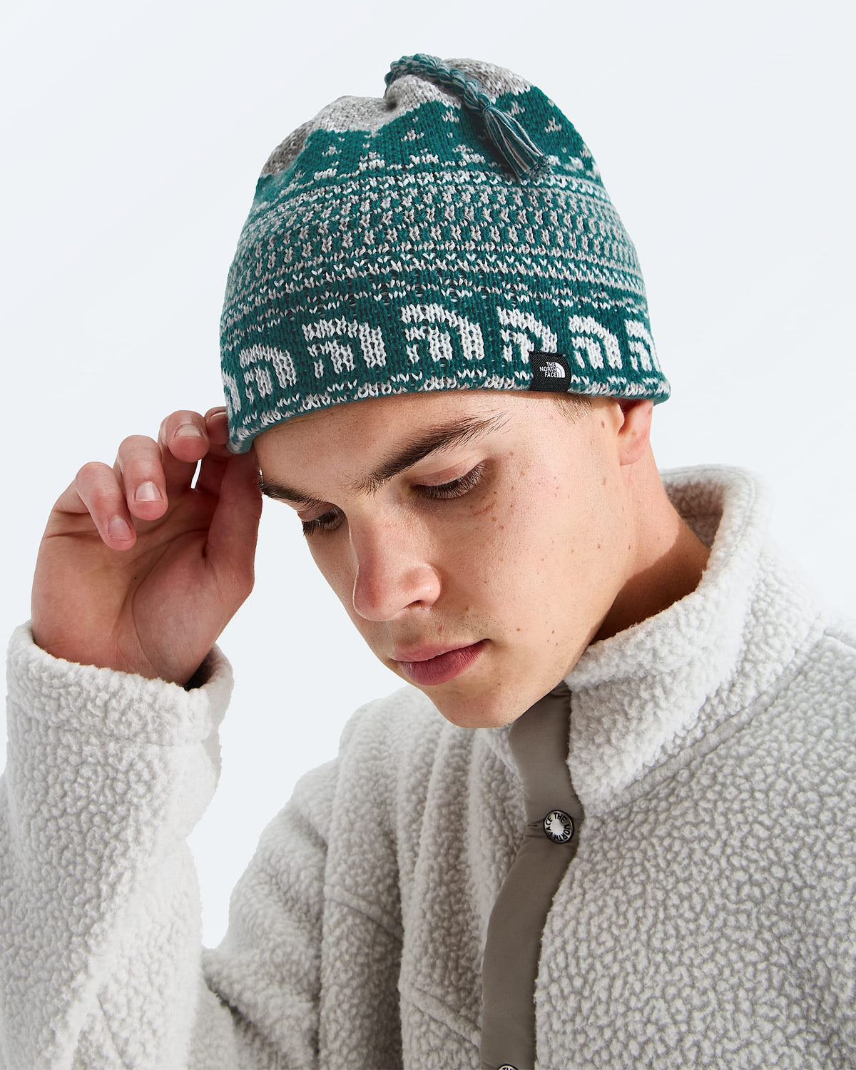 The North Face Cabin Ski Tube Accessories North Face Pacific Teal Jacquard/Tassel-VS8