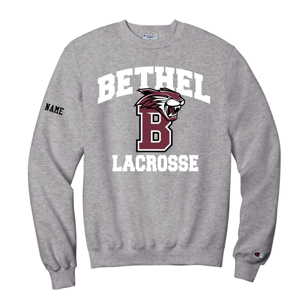 Bethel Girls Lacrosse Champion Crewneck Sweatshirt Logowear Bethel Girls Lacrosse Steel Adult S