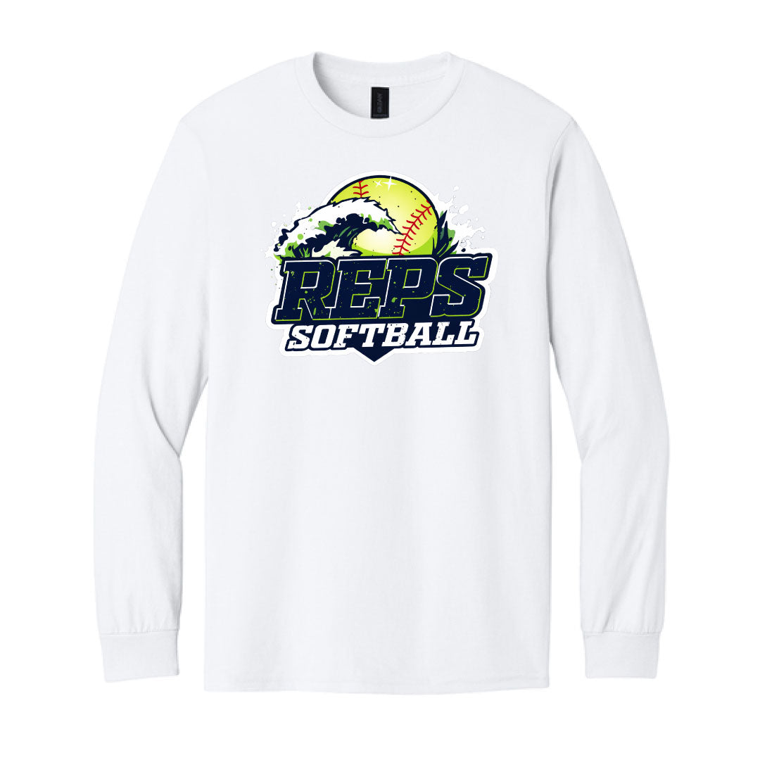R.E.P.S. Cotton Long Sleeve Logowear R.E.P.S. White Adult S