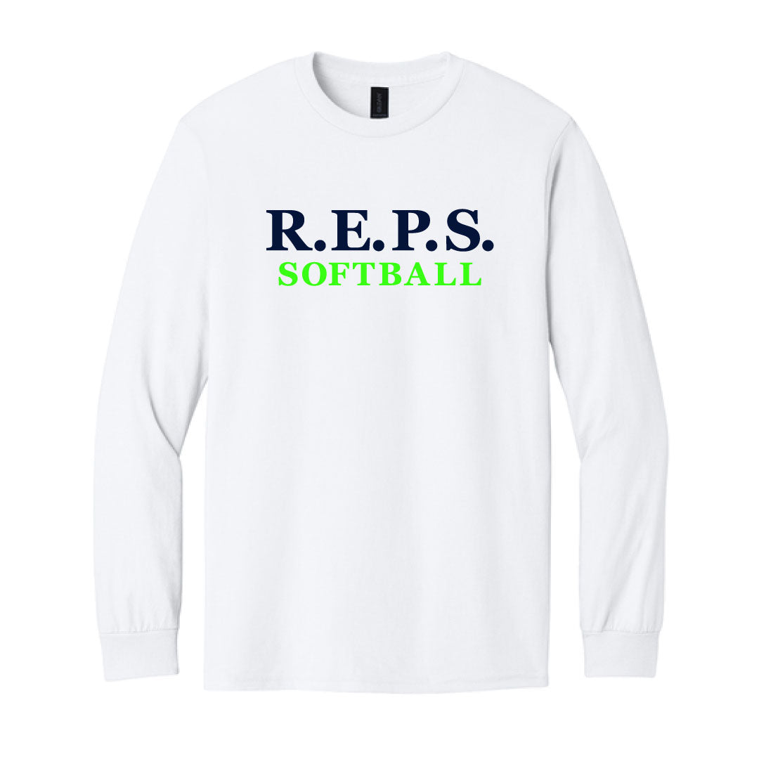 R.E.P.S. Wordmark Cotton Long Sleeve Logowear R.E.P.S. White Adult S