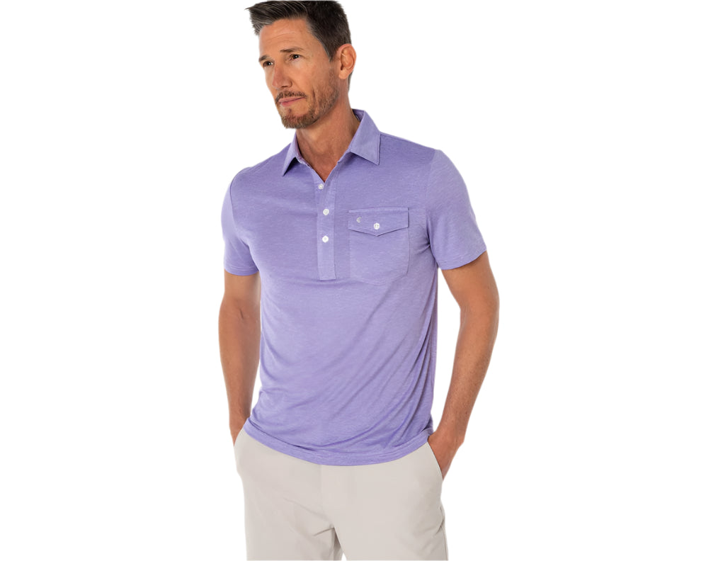 Criquet Men's Heather Performance Sport Players Shirt Apparel Criquet Lavender Lemonade Small