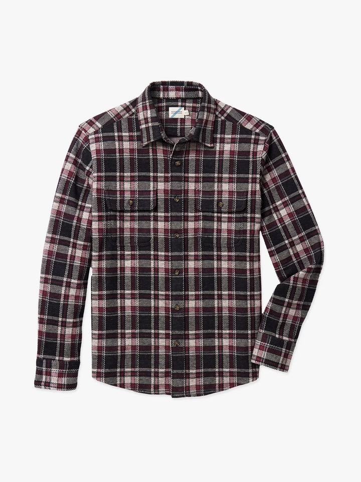 Fair Harbor Mens The Dunewood Flannel Apparel Fair Harbor Fireside Red Plaid-210 Small 