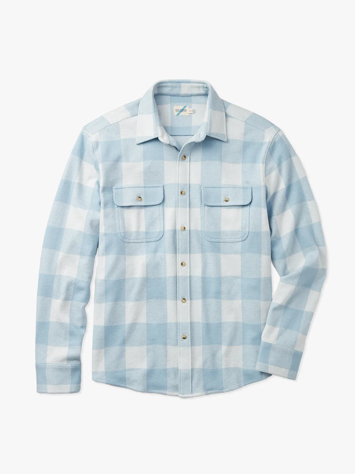 Fair Harbor Mens The Dunewood Flannel Apparel Fair Harbor Light Blue Buffalo Check-470 Small