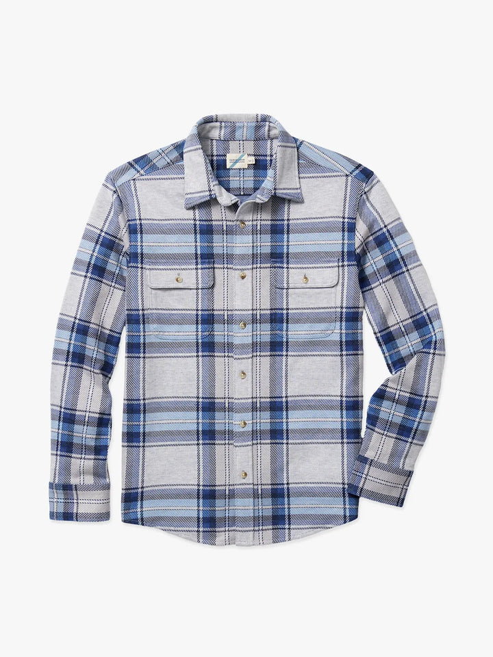 Fair Harbor Mens The Dunewood Flannel Apparel Fair Harbor Big Surf Blue Plaid-494 Small 