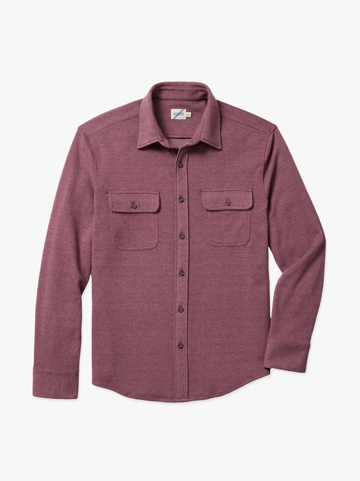 Fair Harbor Mens The Dunewood Flannel Apparel Fair Harbor Burgundy Twill-649 Small 